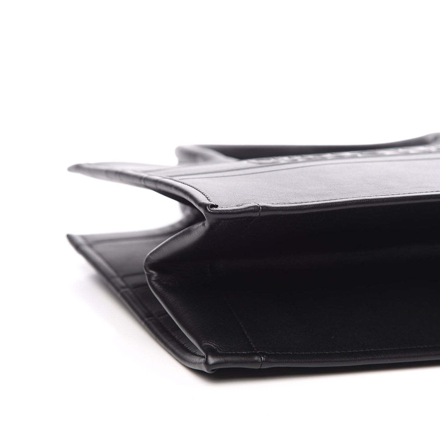 Calfskin Embossed Medium Book Tote Black