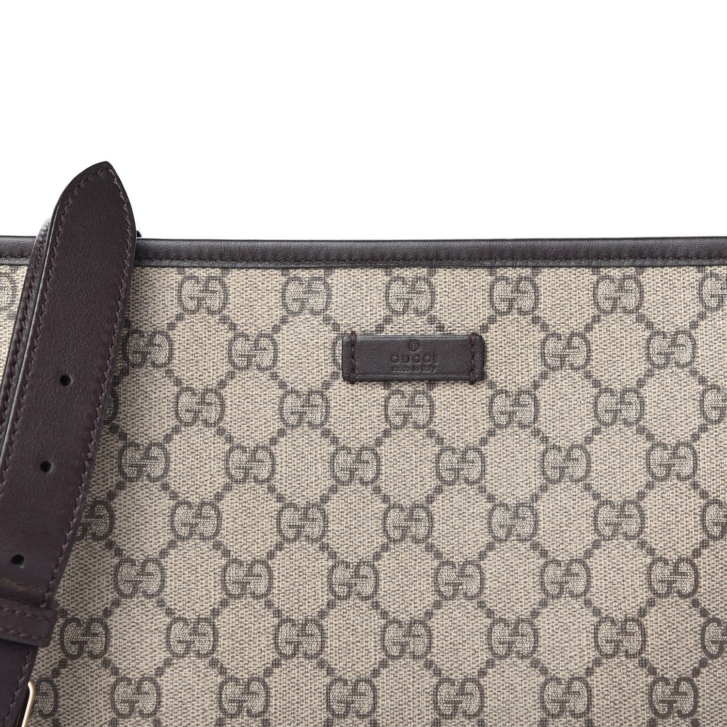 Gucci GG Plus Monogram Medium Flat Messenger Bag Dark Brown 10 of 11