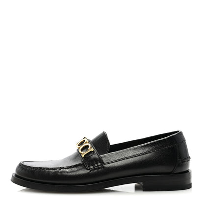 Gucci Goatskin Womens Logo 15mm Loafers 40 Black 1 of 8