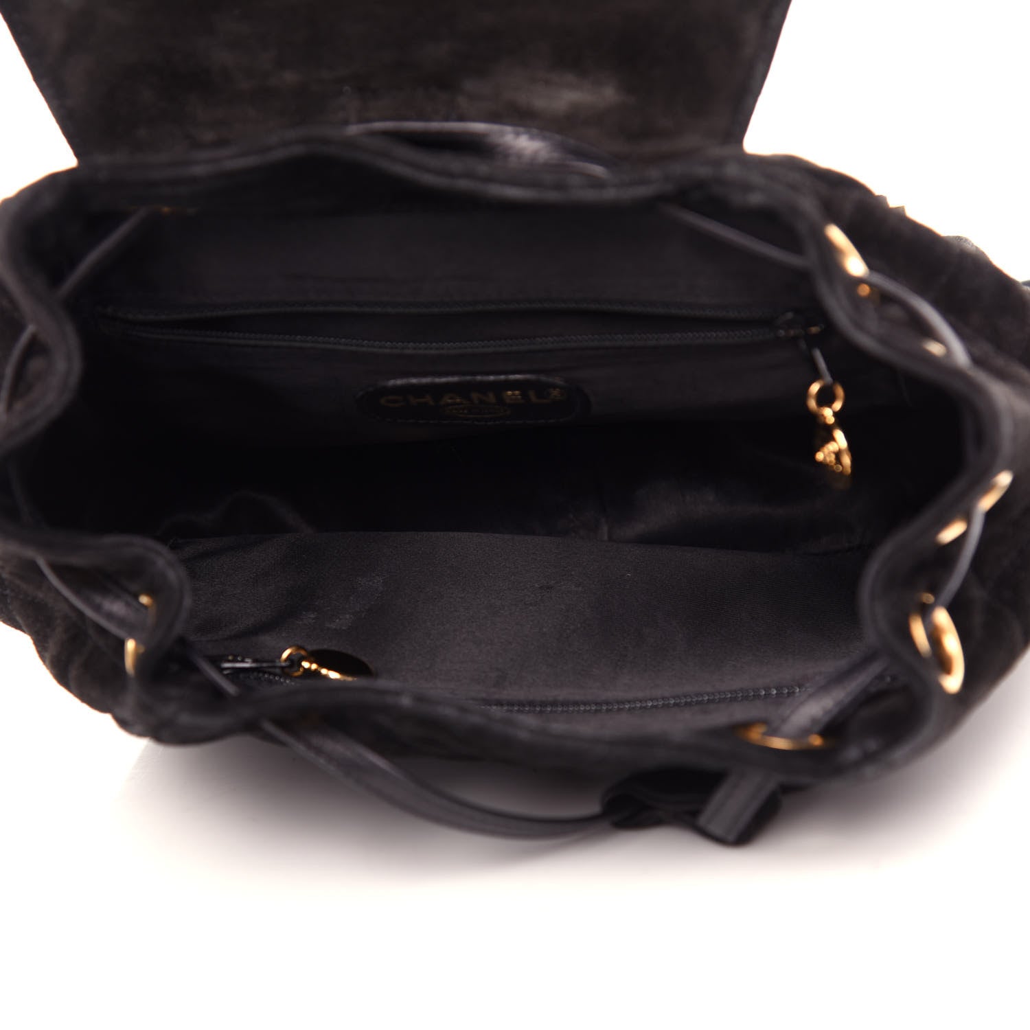 Chanel Suede Quilted Backpack Black 4 of 9