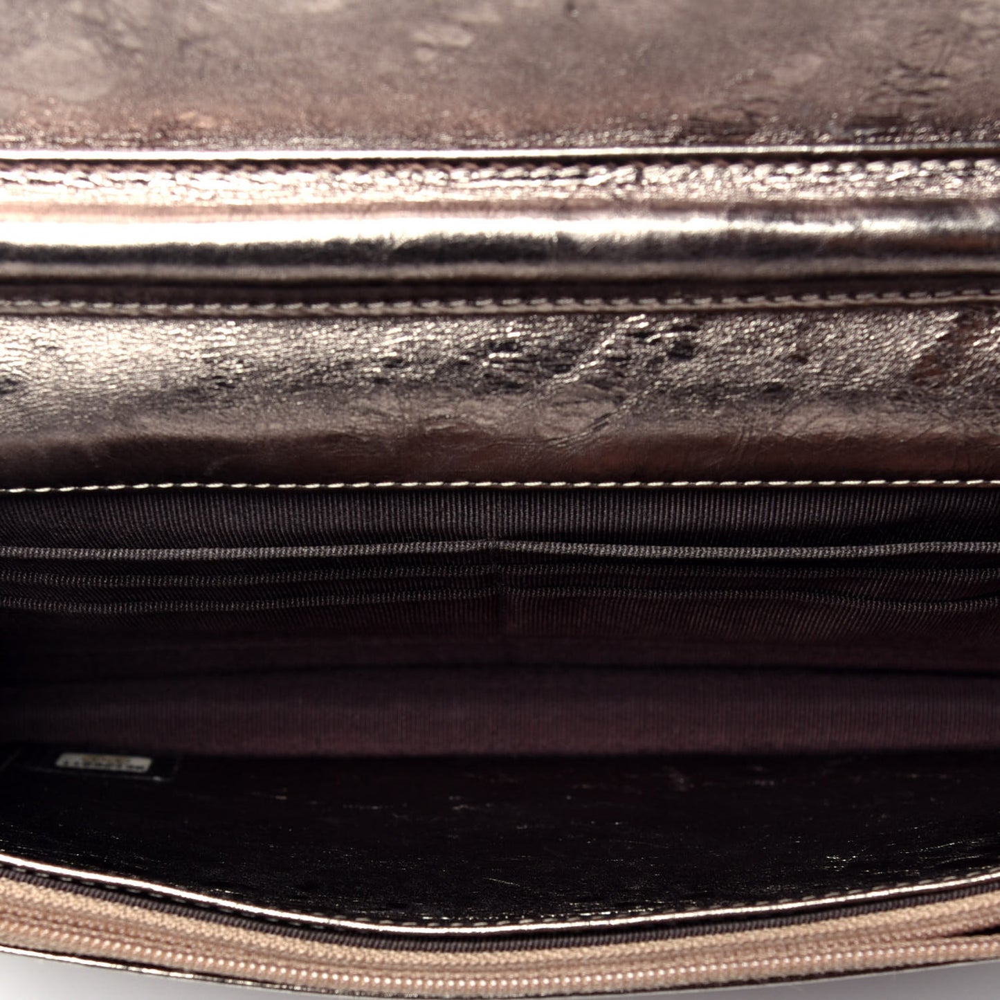 Metallic Aged Calfskin Quilted Reissue Wallet On Chain WOC Bronze