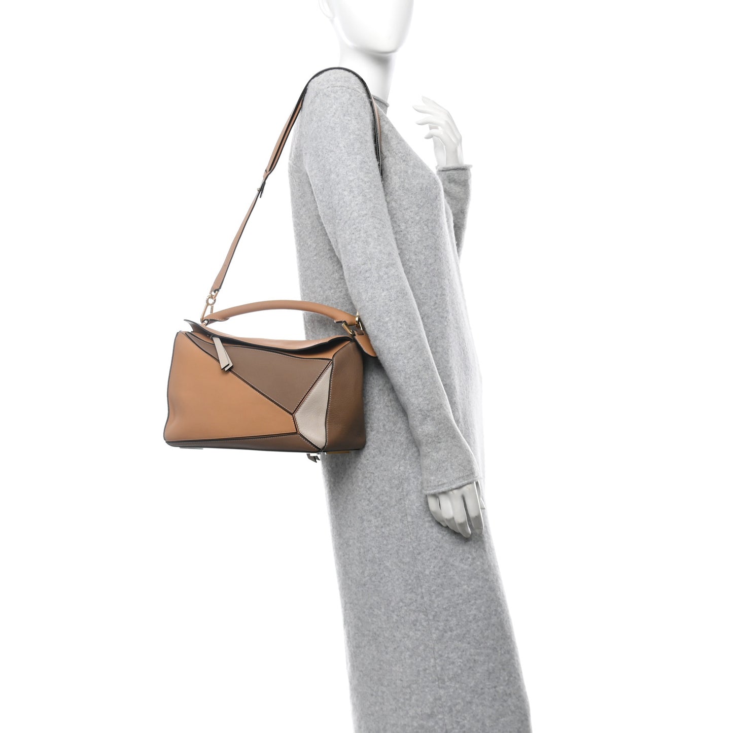 Calfskin Medium Puzzle Bag Warm Desert Mink