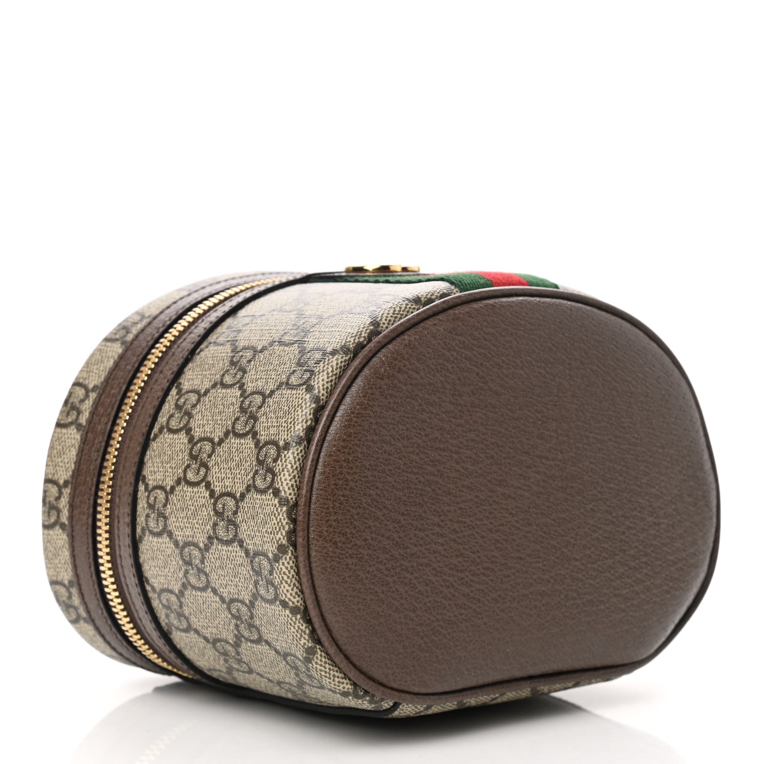 Gucci GG Supreme Monogram Textured Calfskin Web Ophidia Vanity Cosmetic Case Beige Ebony New Acero 4 of 8