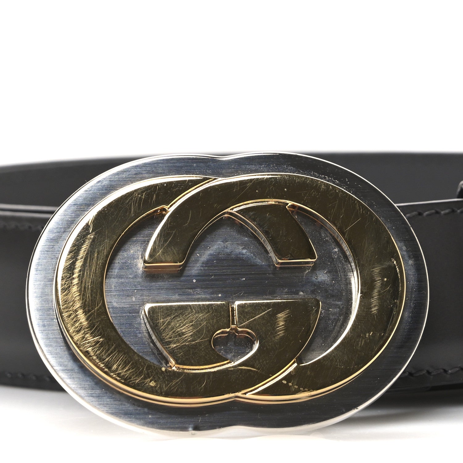GUCCI GGパターン ベルト 95センチ Gucci Smooth Calfskin Interlocking G Belt 95 38 Grey 1812875