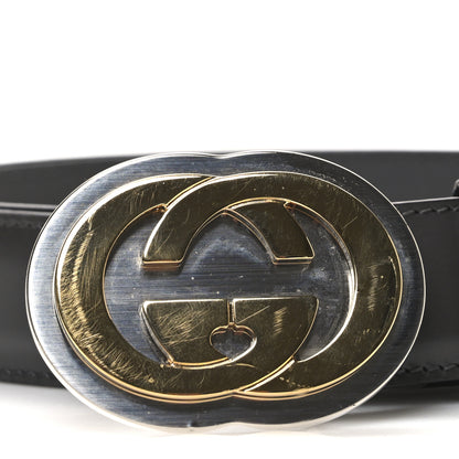 Gucci Smooth Calfskin Interlocking G Belt 95 38 Grey 6 of 6