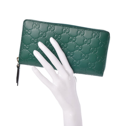 Gucci Guccissima Signature Zip Around Wallet Emerald 2 of 8