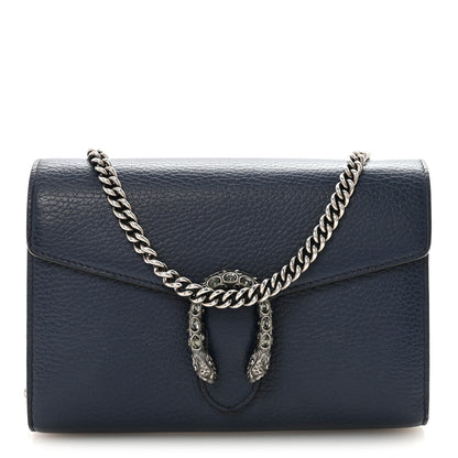 Gucci Dollar Calfskin Crystal Mini Dionysus Chain Wallet Blue Agata Black Diamond 1 of 10