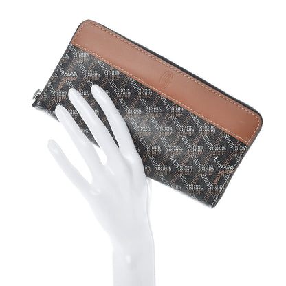 Goyard Goyardine Matignon Zip Around GM Wallet Black Gold 2 of 12