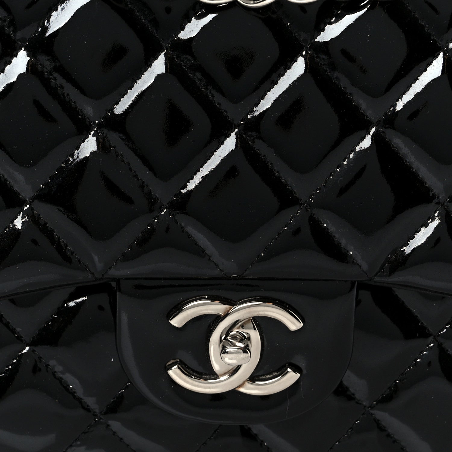 Chanel Patent Quilted Maxi Double Flap Black 9 of 11