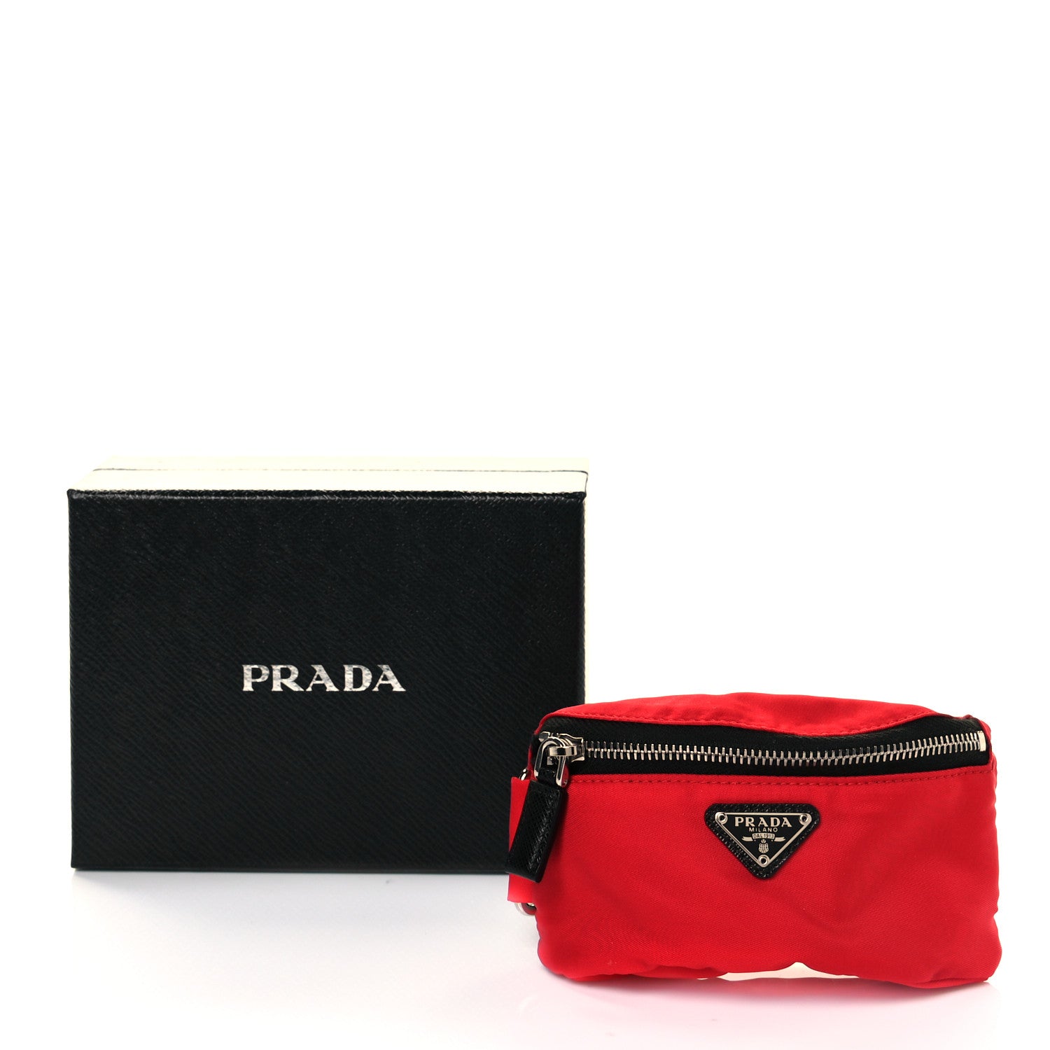 Prada Tessuto Nylon Wrist Pouch Red 7 of 7