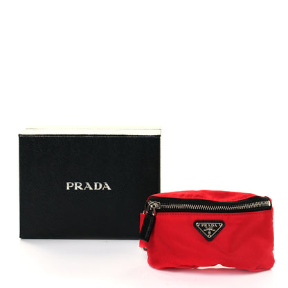 Prada Tessuto Nylon Wrist Pouch Red 7 of 7