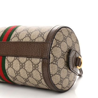 Gucci X BALENCIAGA BB Supreme Monogram Web Small Ophidia Boston Bag Beige New Acero 10 of 11