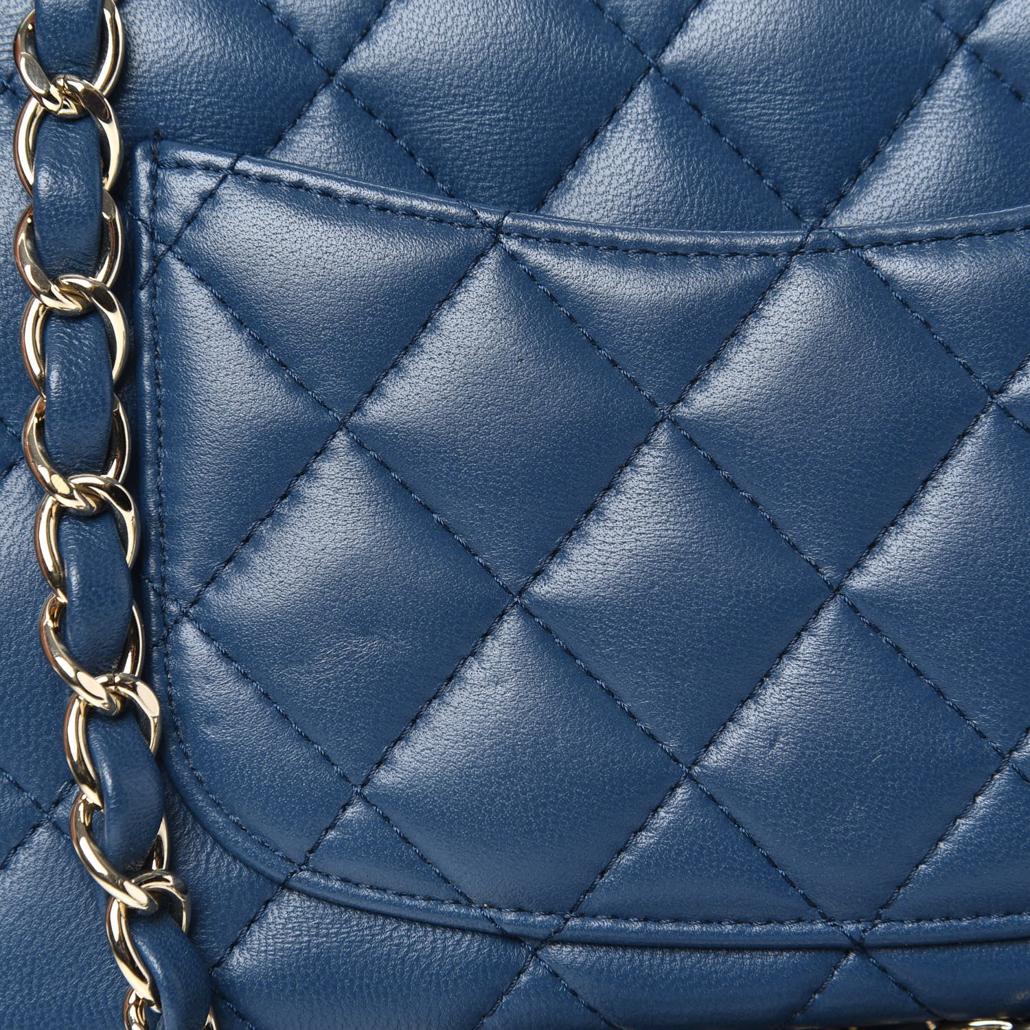 Chanel Lambskin Quilted Mini Rectangular Flap Blue 10 of 13