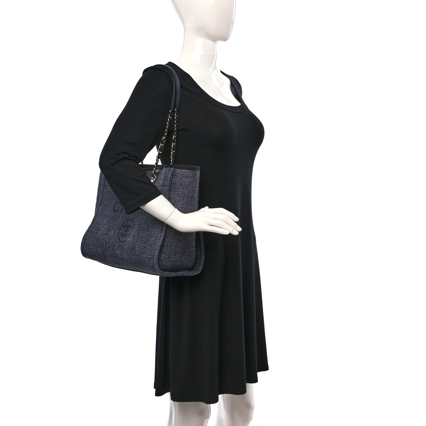 Lurex Boucle Small Deauville Tote Black
