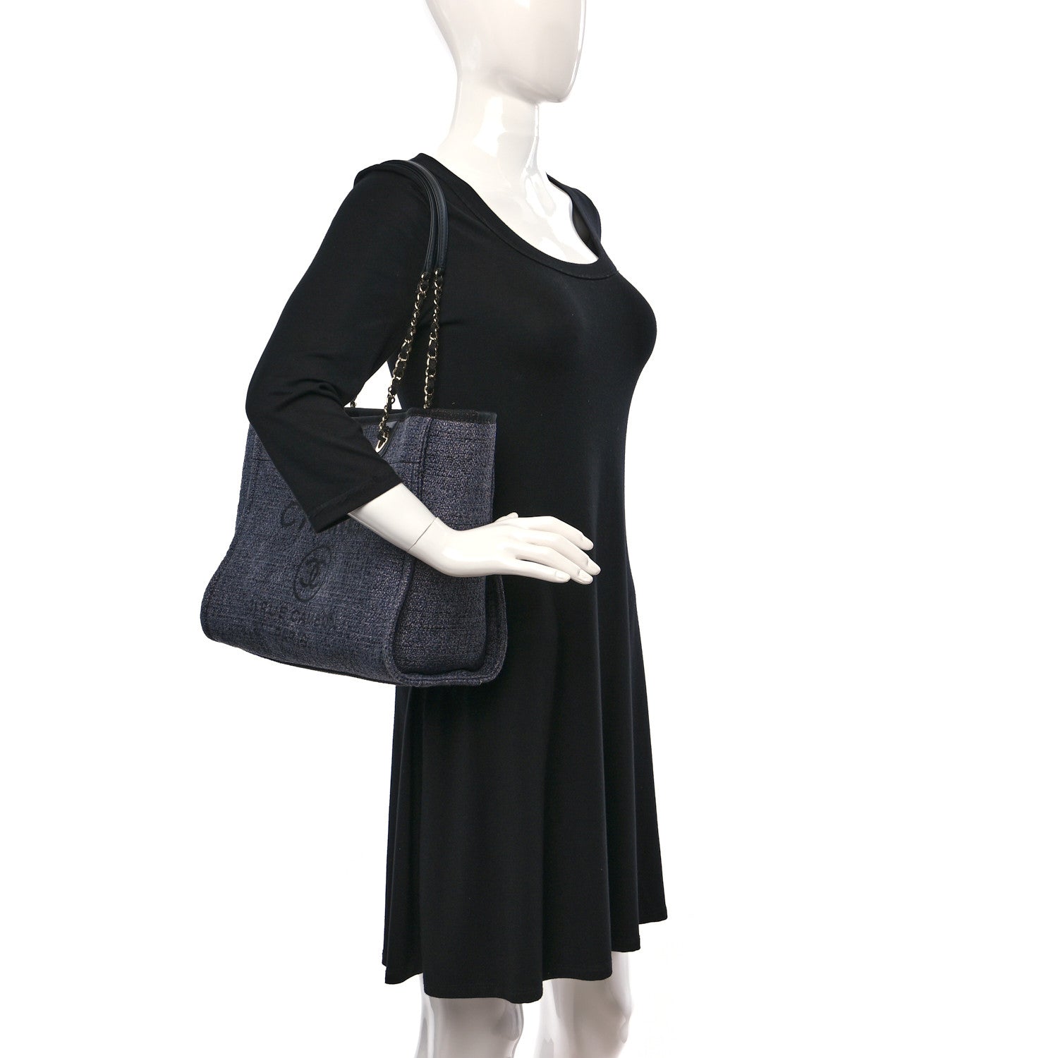 Chanel Lurex Boucle Small Deauville Tote Black 2 of 10