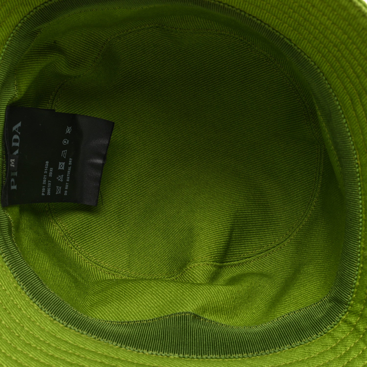 Prada Drill Nylon Metal Triangle Logo Mens Bucket Hat M Drill 7 of 9