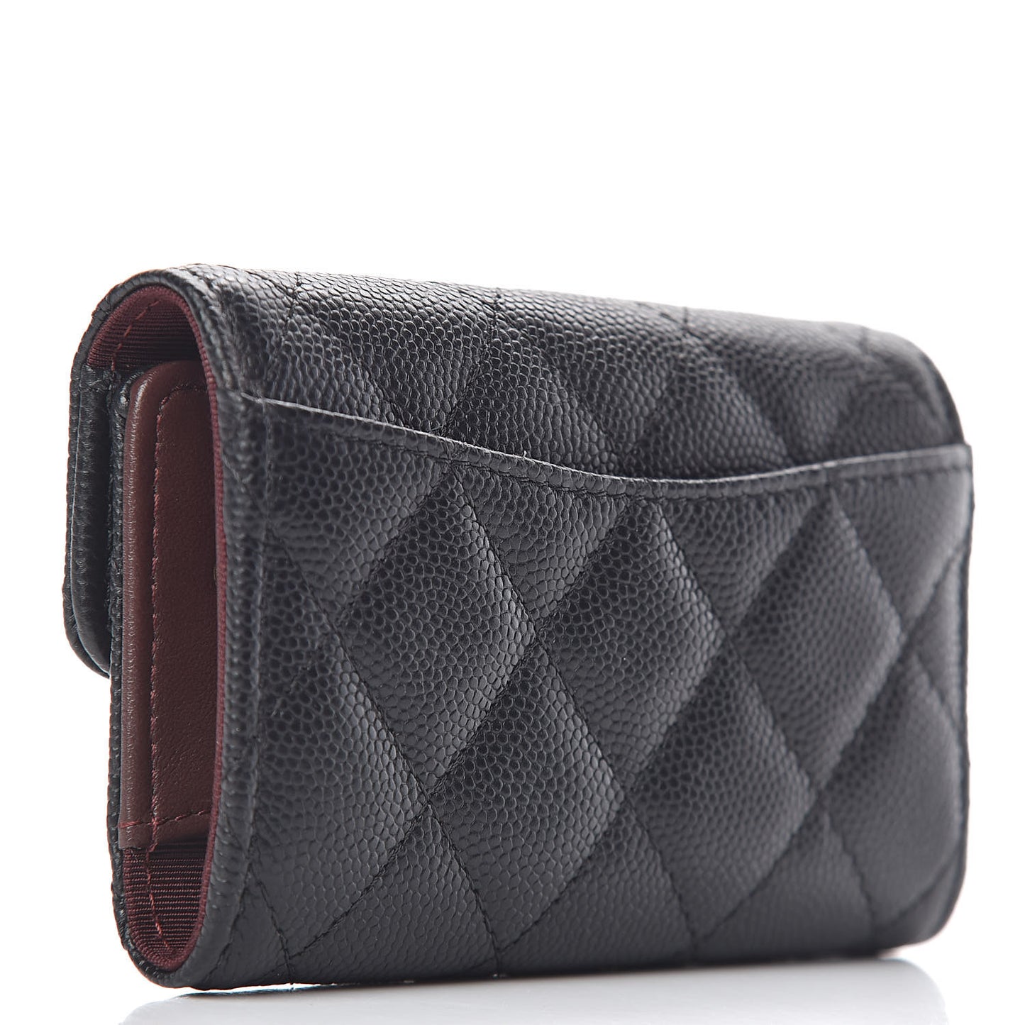 Caviar Quilted Classic 4 Key Holder Wallet Black