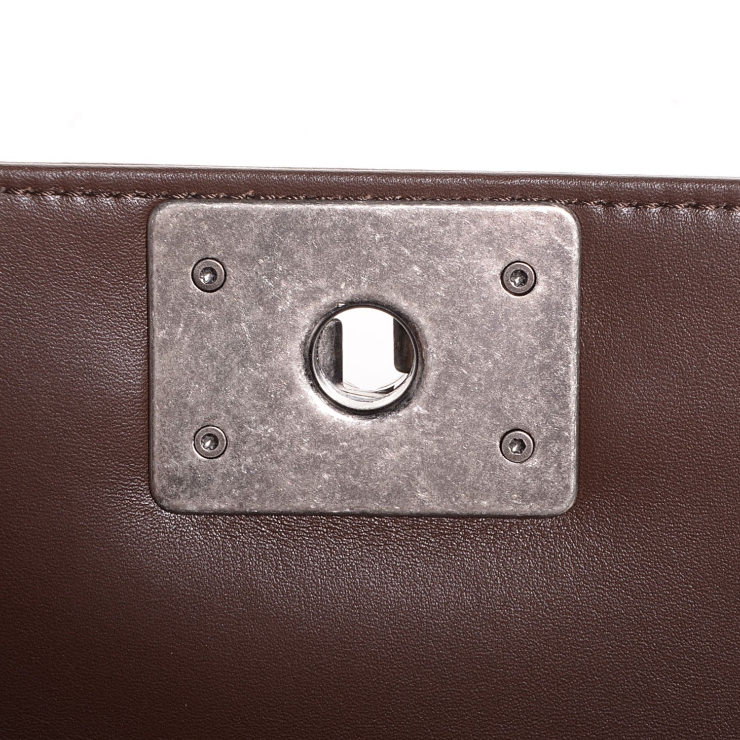 Chanel Faded Calfskin Studded Large Boy Flap Brown Beige 9 of 9