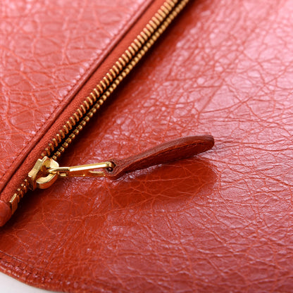 Balenciaga Agneau Giant 12 Gold Hardware Money Wallet Rouge Ambre 7 of 9