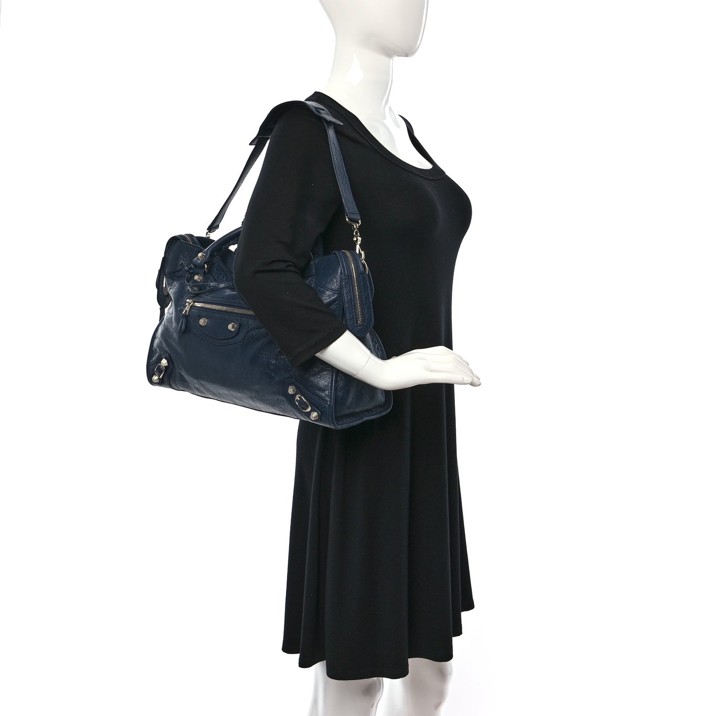 Agneau Giant 12 Silver Hardware City Bleu de Minuit