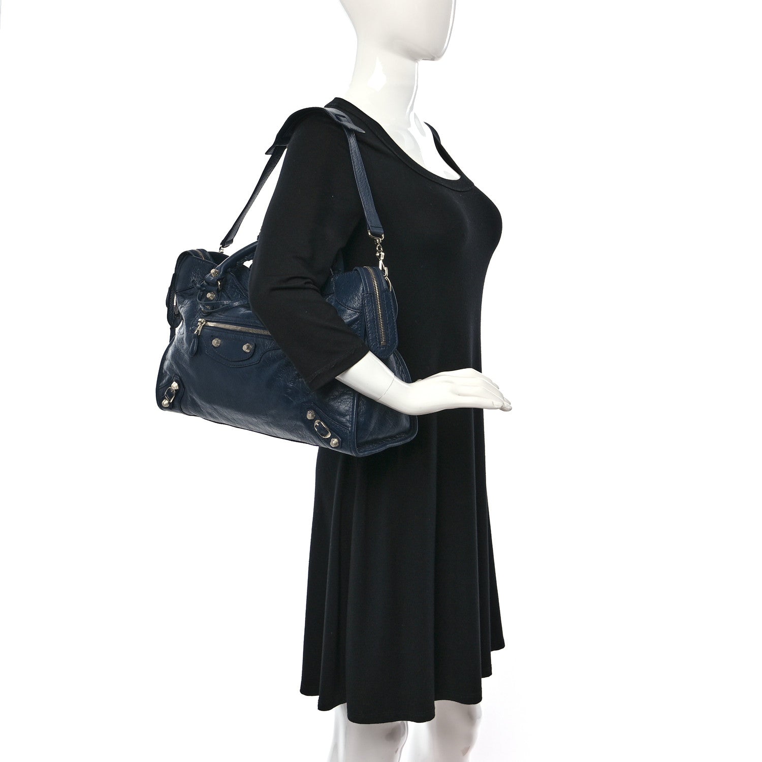 Balenciaga Agneau Giant 12 Silver Hardware City Bleu de Minuit 2 of 10