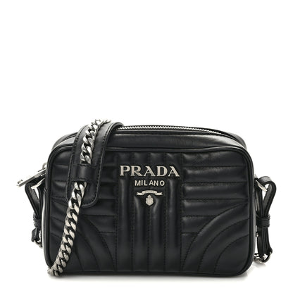 Prada Soft Calfskin Diagramme Crossbody Bag Black 1 of 10