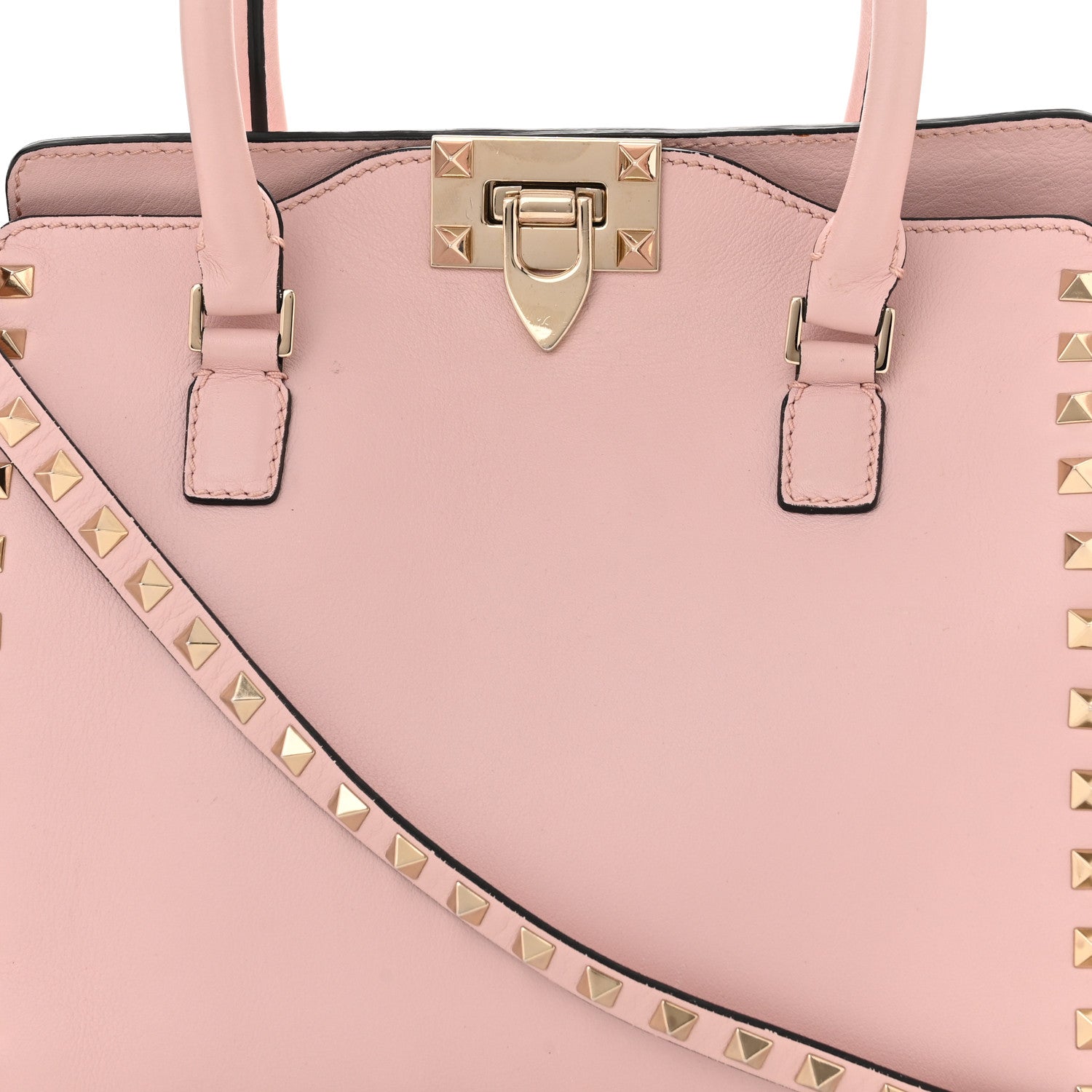 Valentino Garavani Vitello Small Rockstud Double Handle Tote Water Rose 8 of 12