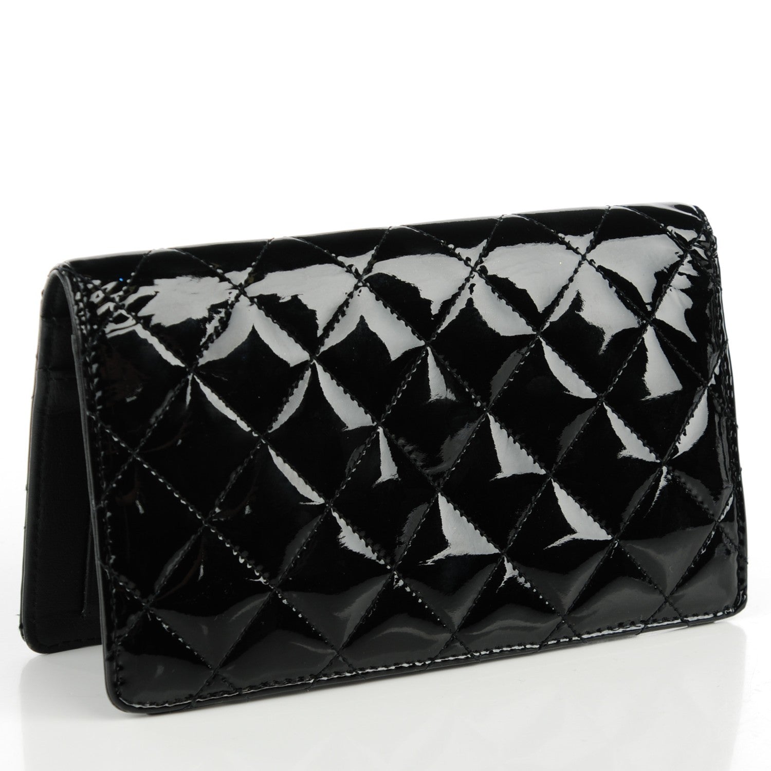 Chanel Patent Quilted Brilliant Yen Wallet Black 3 of 8