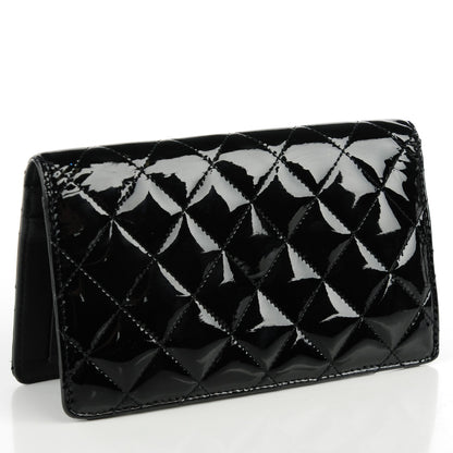 Chanel Patent Quilted Brilliant Yen Wallet Black 3 of 8