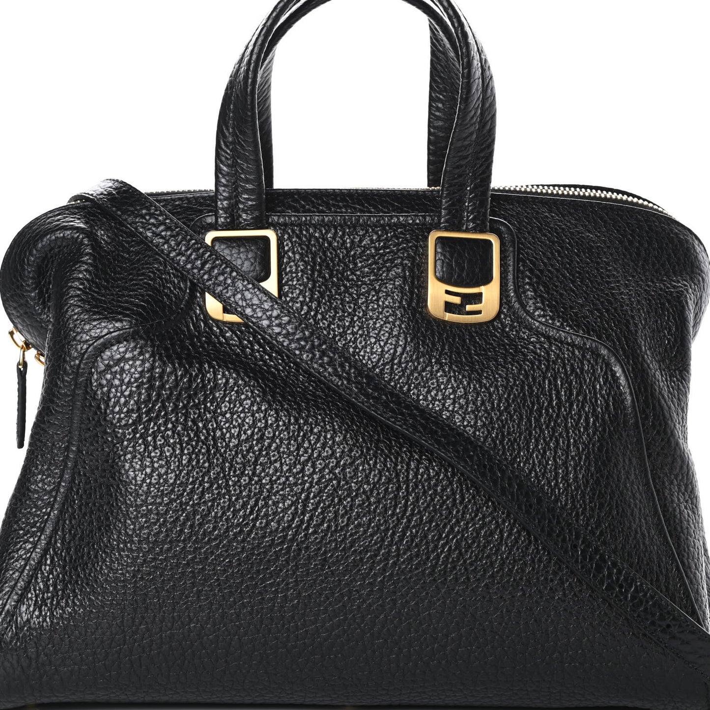 Pebbled Calfskin Large Chameleon Tote Black