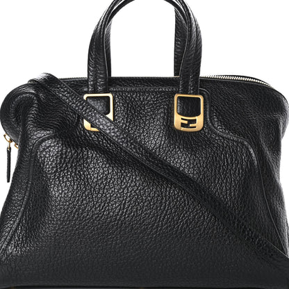 Fendi Pebbled Calfskin Large Chameleon Tote Black 8 of 10