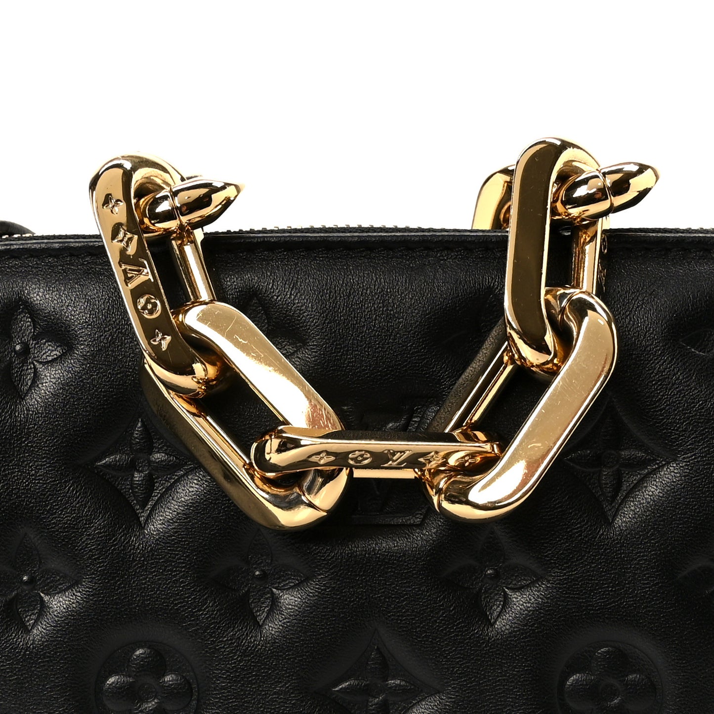 Lambskin Embossed Monogram Coussin BB Black Black