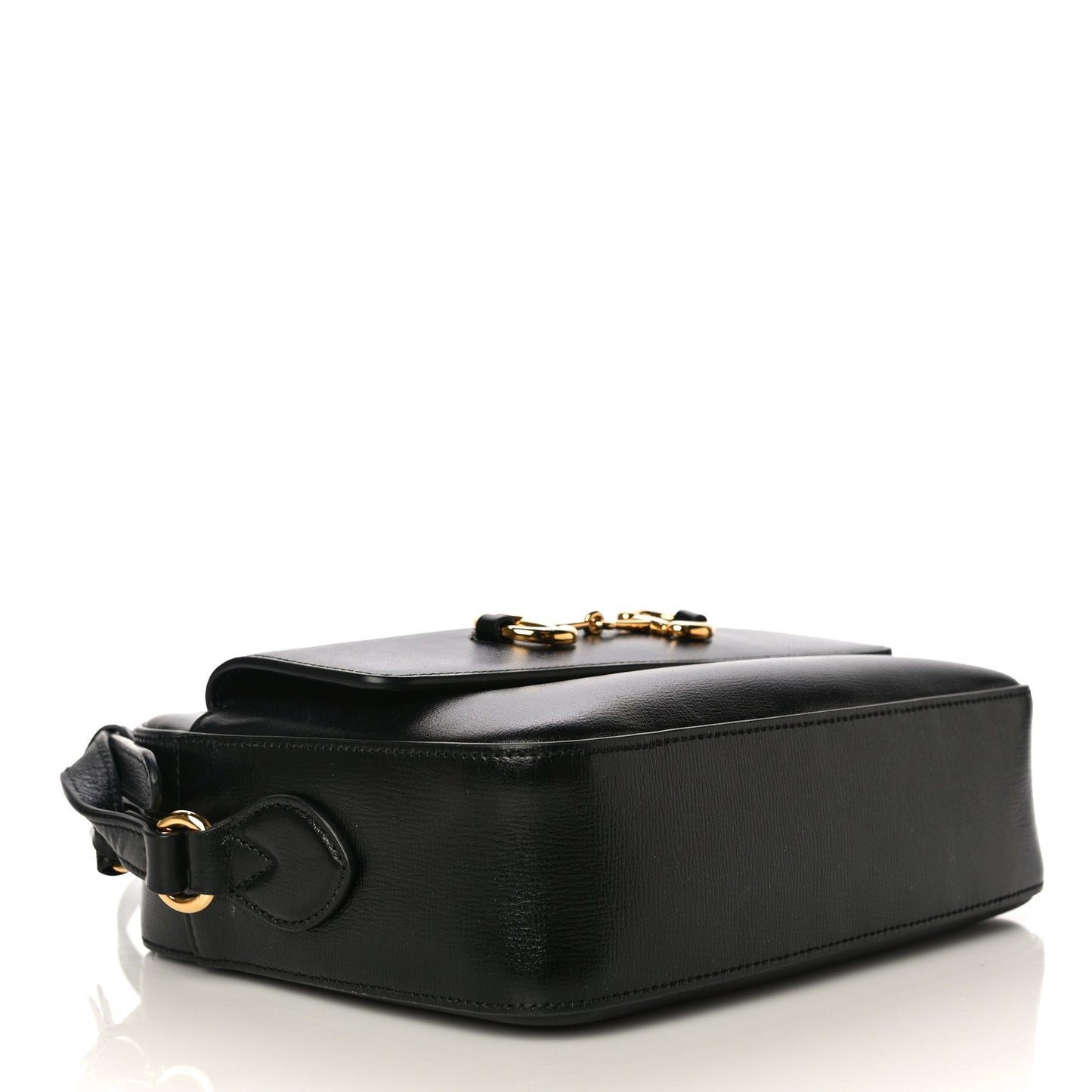 Textured Calfskin Small Horsebit 1955 Shoulder Bag Black