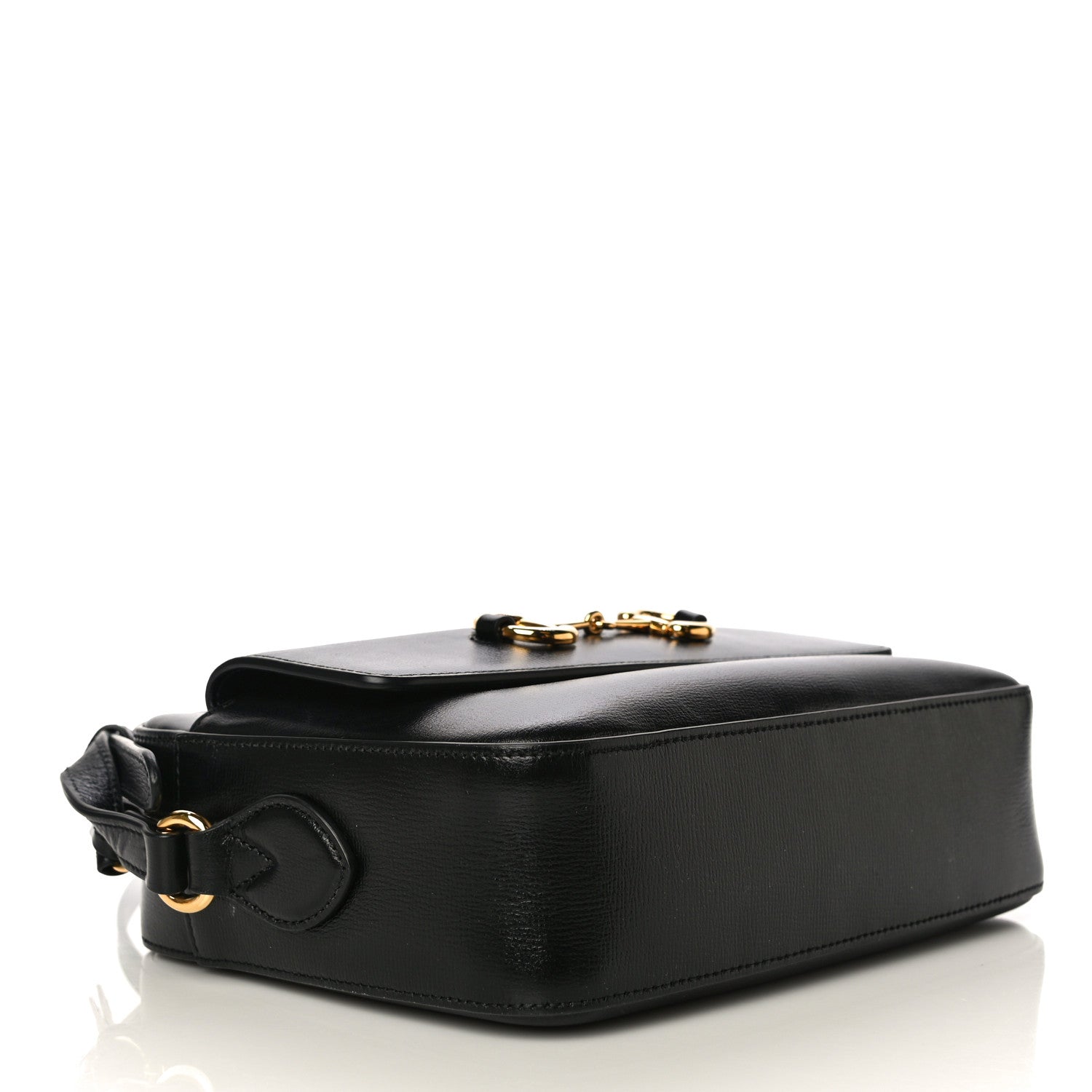 Gucci Textured Calfskin Small Horsebit 1955 Shoulder Bag Black 4 of 13