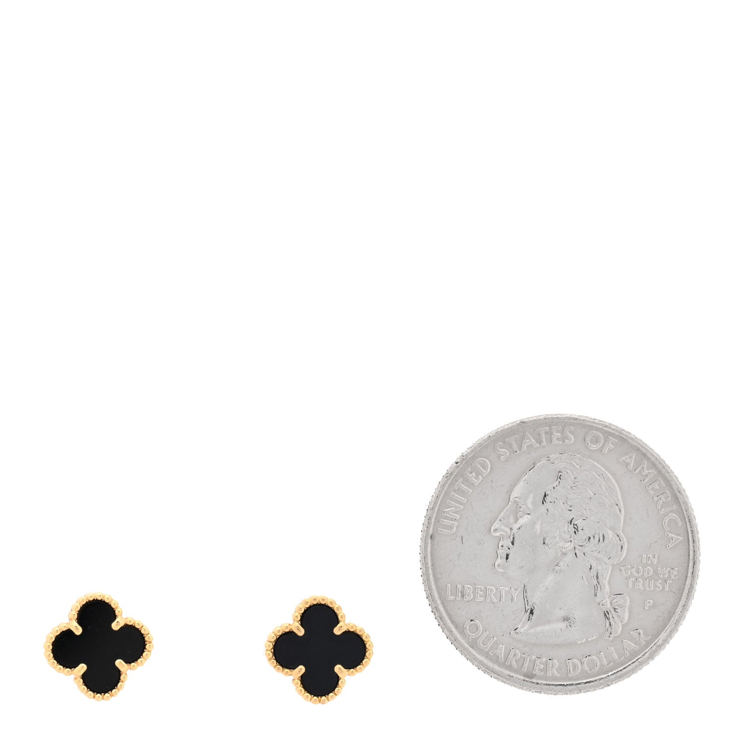 Van Cleef & Arpels 18K Yellow Gold Black Onyx Sweet Alhambra Earrings 2 of 5