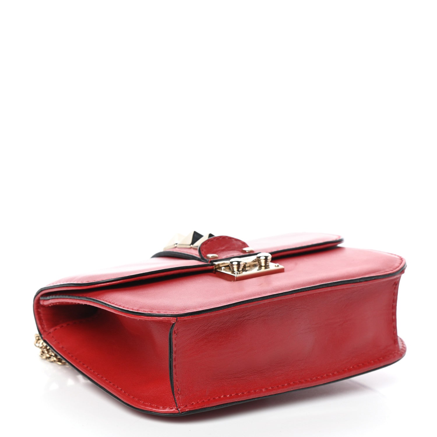 Valentino Garavani Vitello Small Glam Lock Rockstud Flap Red 4 of 10
