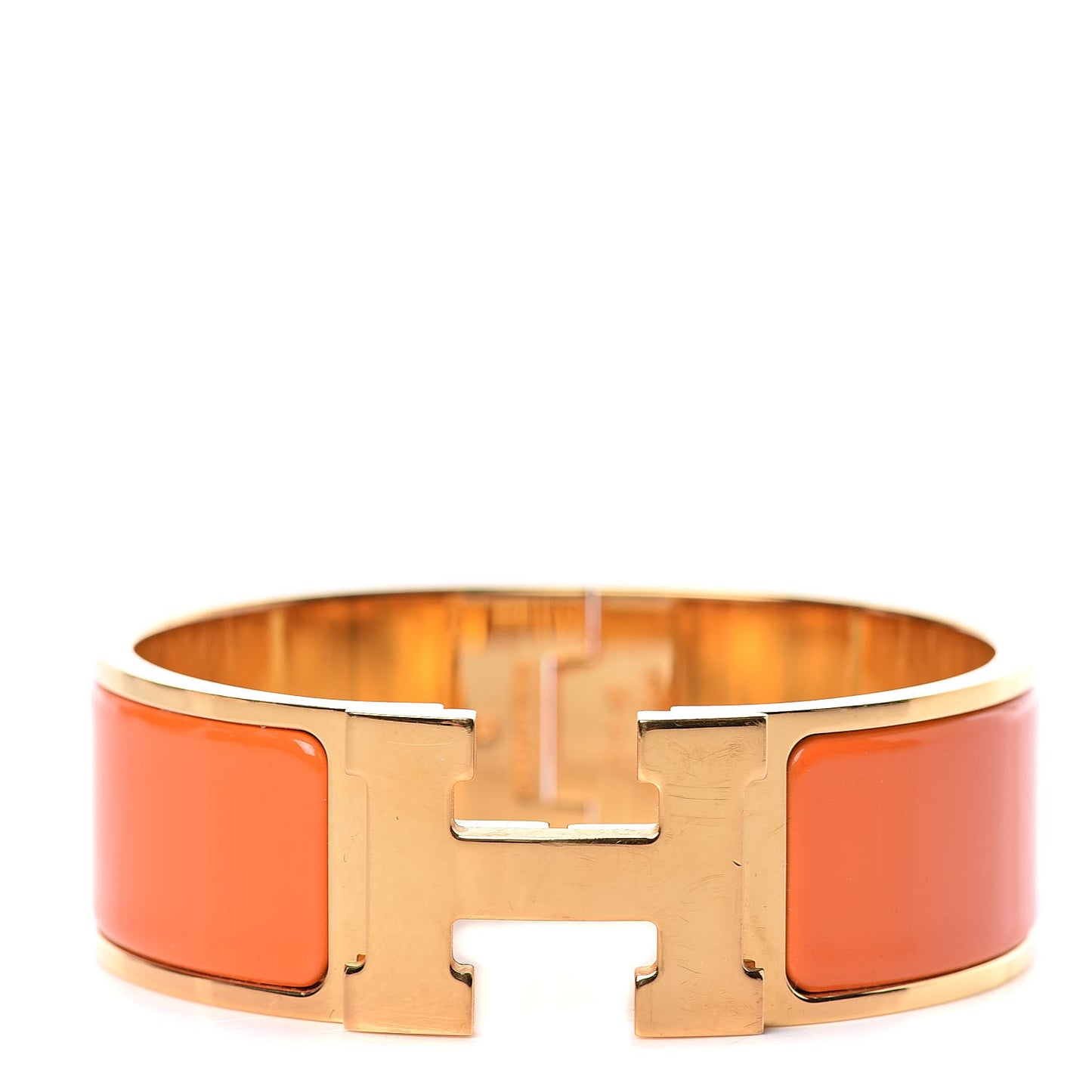 Enamel Wide Clic Clac H Bracelet PM Orange
