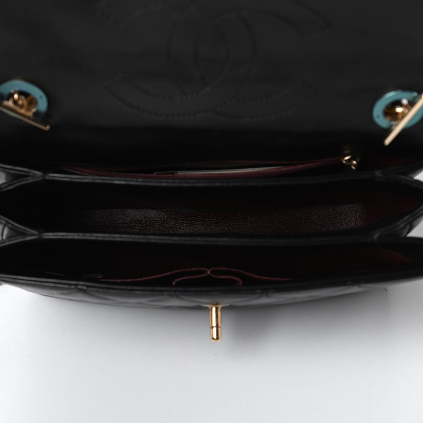 Lambskin Quilted Small Trendy CC Dual Handle Flap Bag Black