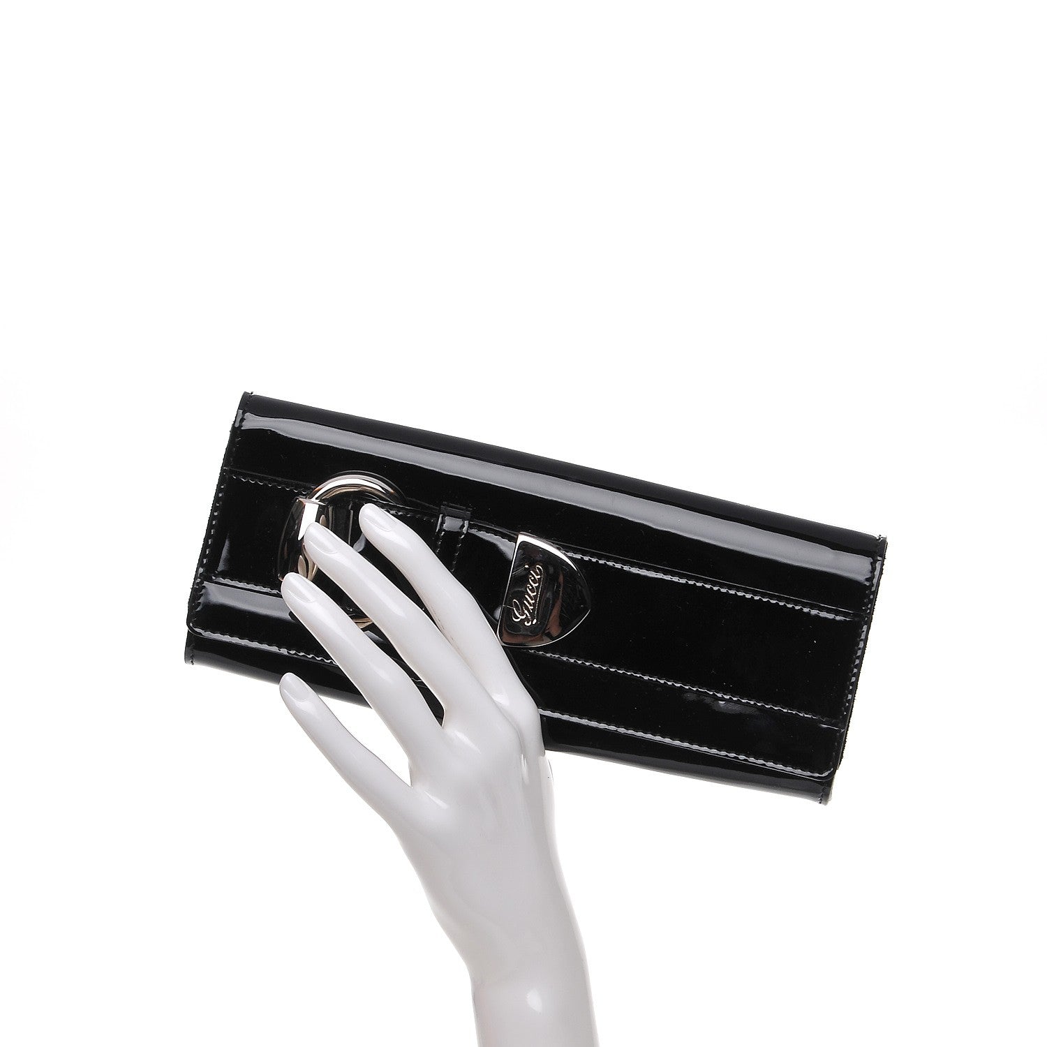 Gucci Patent Romy Clutch Black 2 of 7