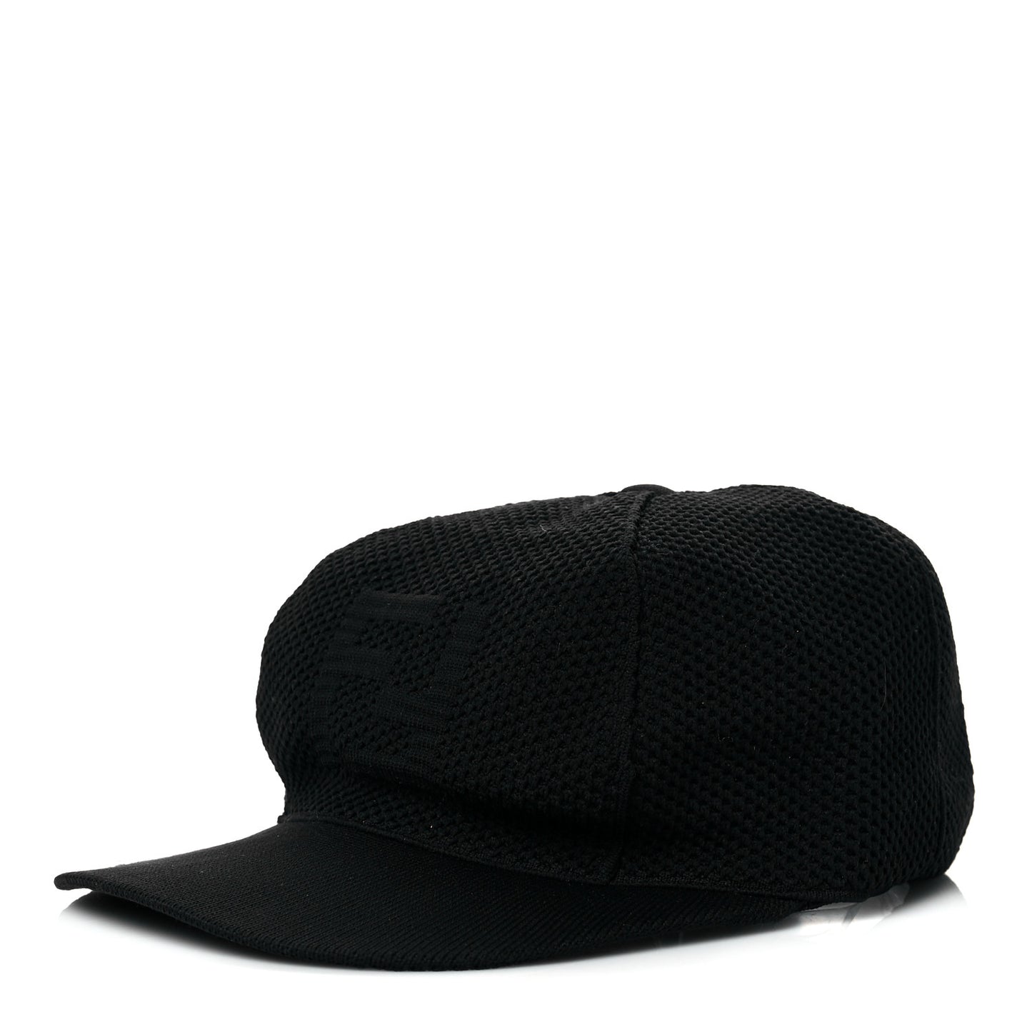 Mesh Tonal Knit FF Baseball Hat Black