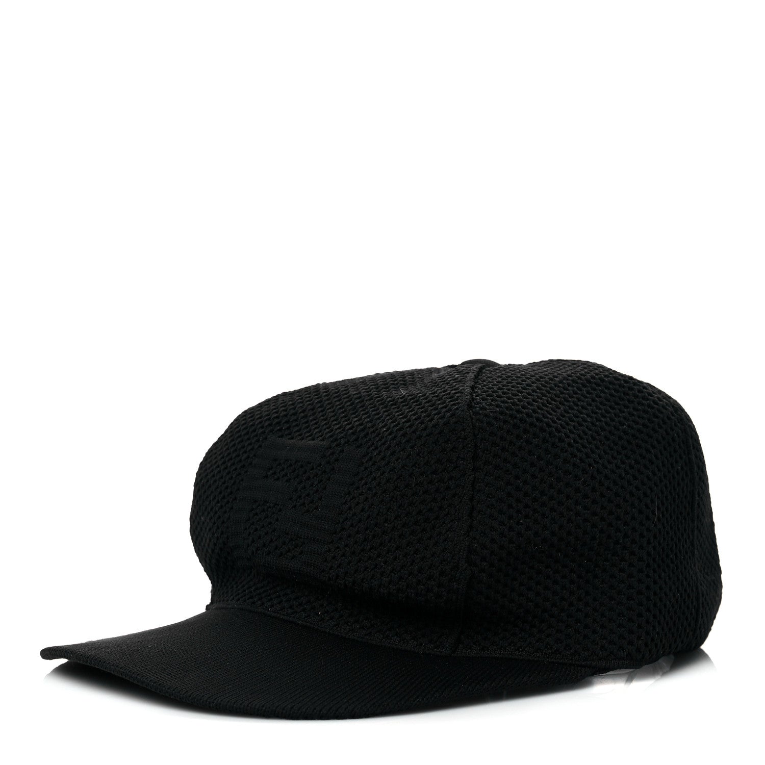 Fendi Mesh Tonal Knit FF Baseball Hat Black 1 of 7