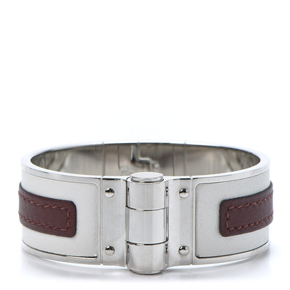 Hermes Swift Calfskin Uni Wide Equestre Hinged Bracelet S Rouge H White 1 of 4