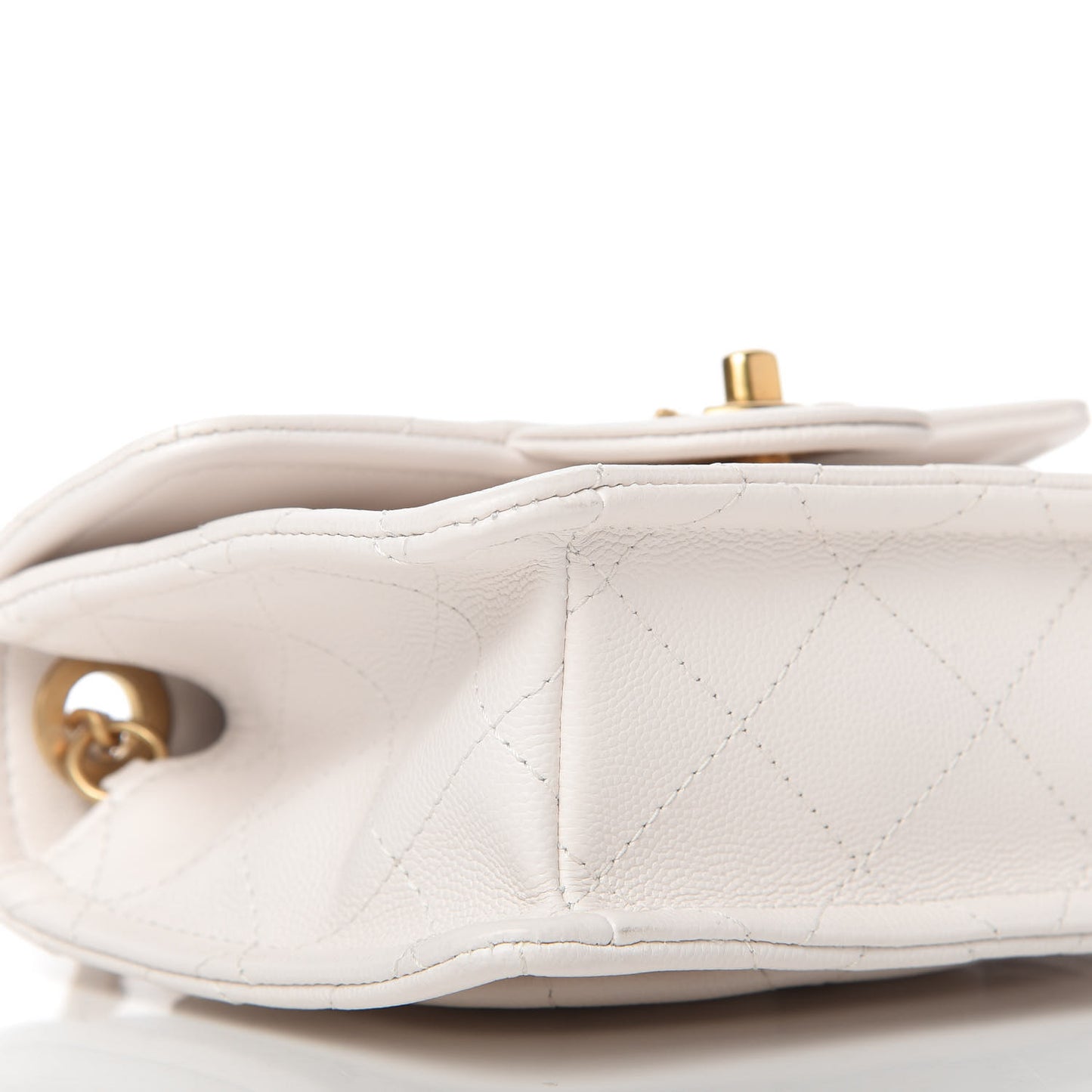 Caviar Quilted Mini Sweet Classic Flap White
