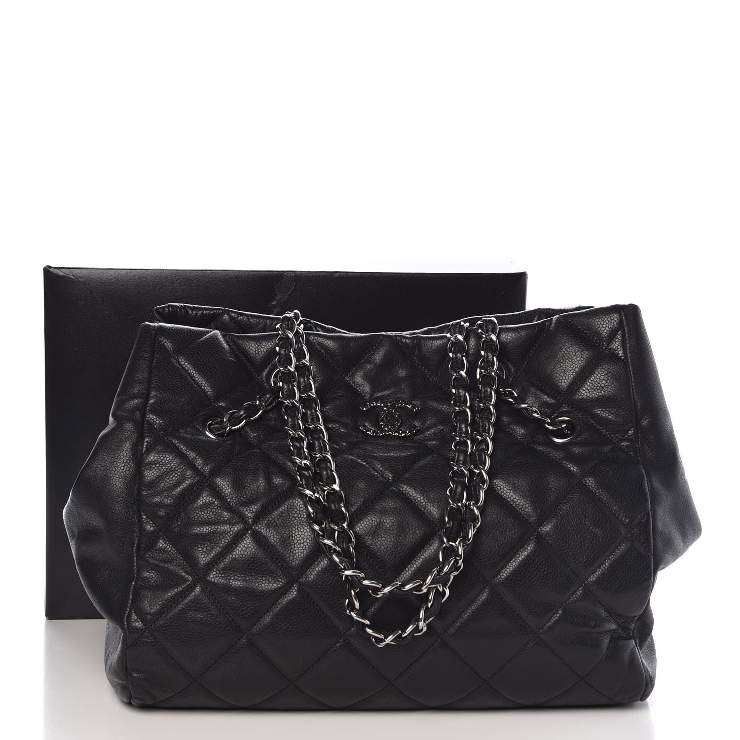 Chanel Soft Caviar Quilted Large Cells Tote Black 12 of 12