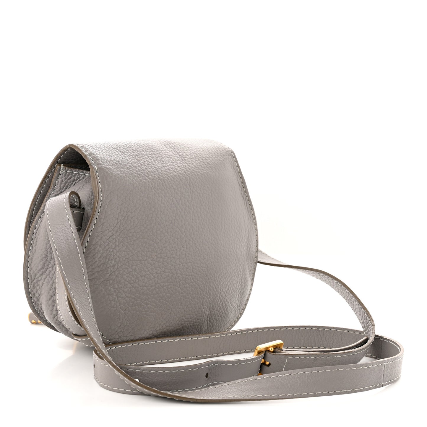 Calfskin Mini Marcie Round Crossbody Bag Cashmere Grey