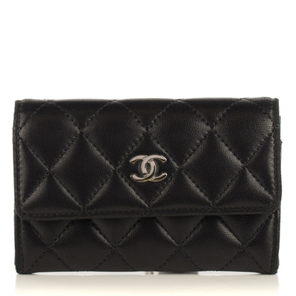 Chanel Lambskin Quilted Flap Card Holder Black 1 of 8