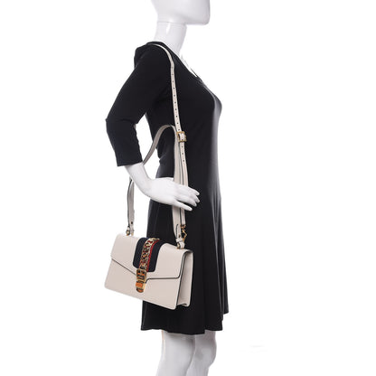 Gucci Calfskin Small Sylvie Shoulder Bag Off White 2 of 8