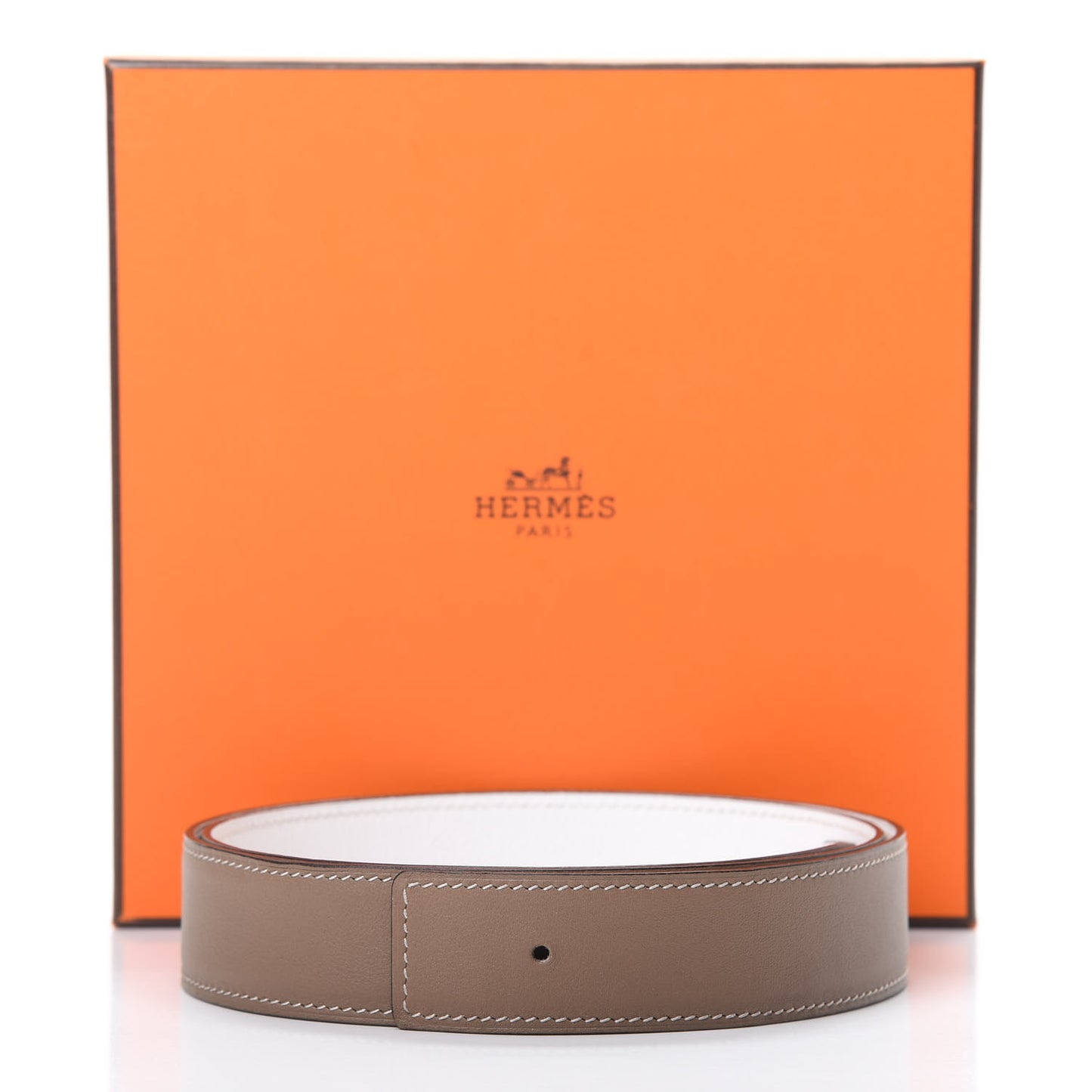 Swift Epsom 32mm Belt Strap 90 Etoupe White