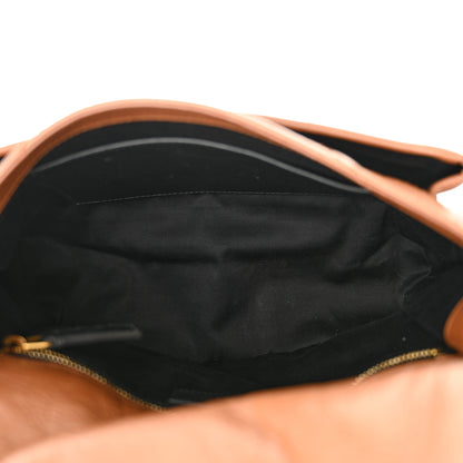Saint Laurent Crinkled Calfskin Matelasse Monogram Medium Niki Chain Satchel Caramel 5 of 13