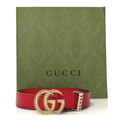 Gucci Moon Calfskin Torchon Double G 25mm Belt 90 36 Hibiscus Red 6 of 6